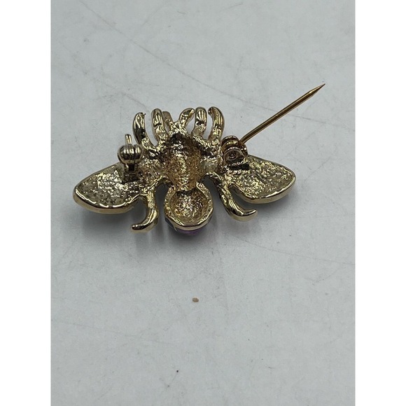 Bumble Bee Multicolor Blue Purple‎ Enamel Gold Tone Brooch - Picture 11 of 13